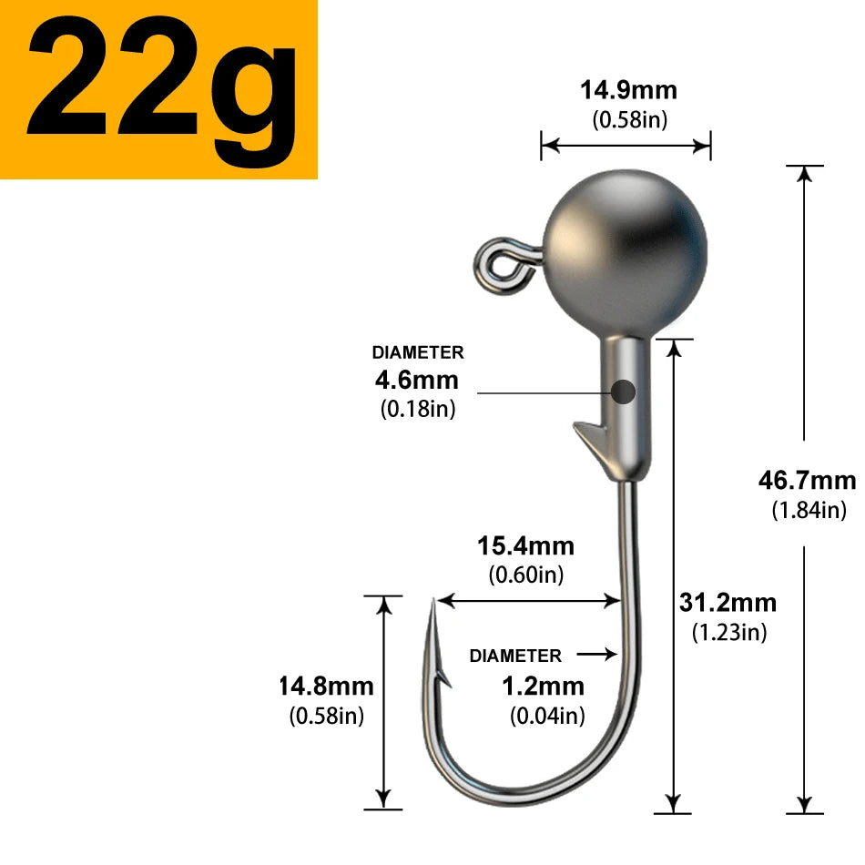 Jigkopf-Set, 30 Stück, verschiedene Gewichte