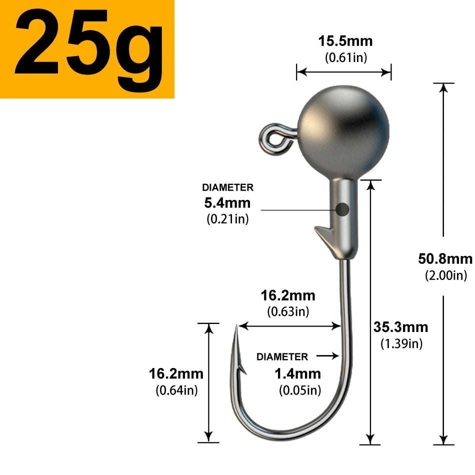 Jigkopf-Set, 30 Stück, verschiedene Gewichte