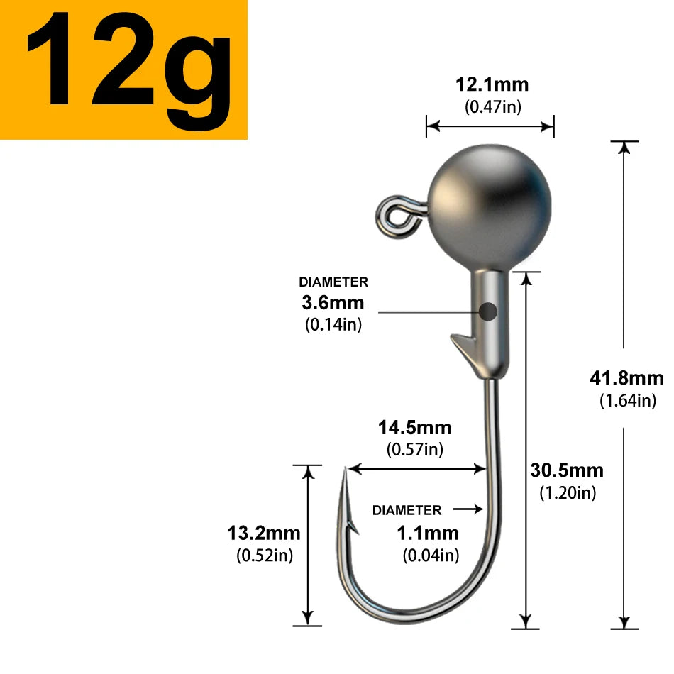 Jigkopf-Set, 30 Stück, verschiedene Gewichte