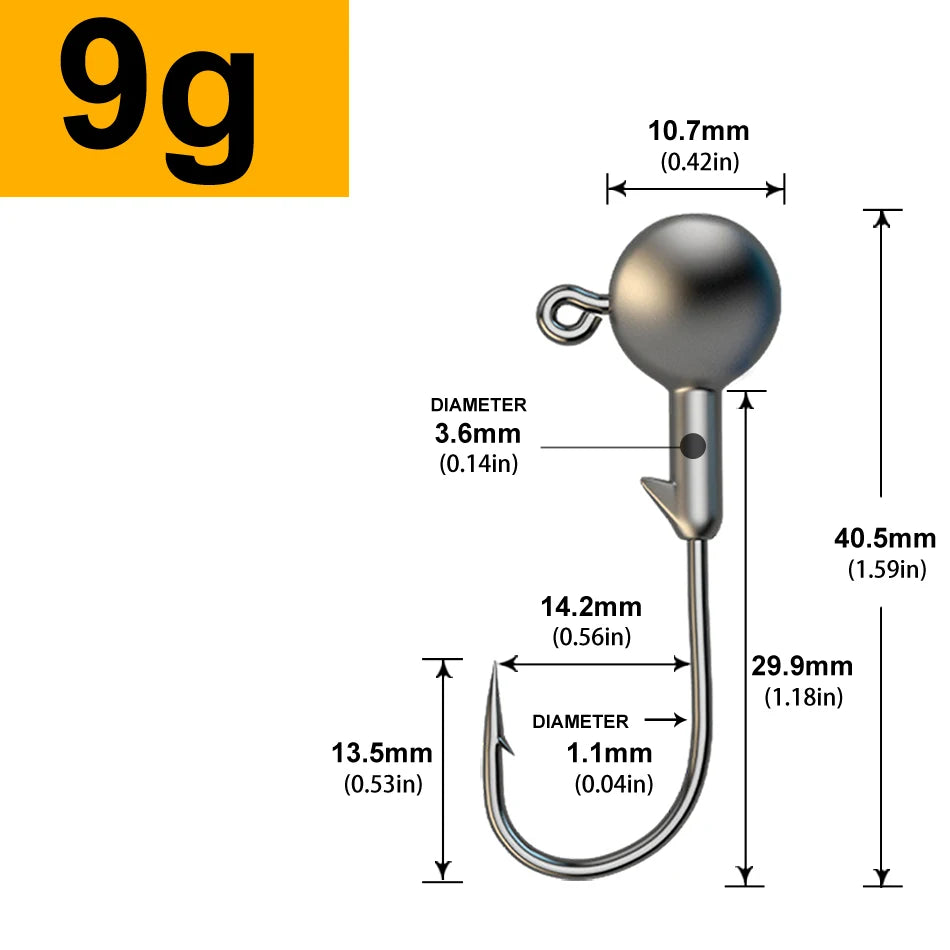 Jigkopf-Set, 30 Stück, verschiedene Gewichte