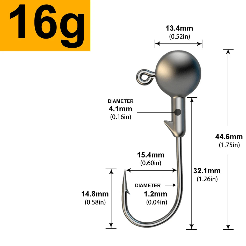 Jigkopf-Set, 30 Stück, verschiedene Gewichte