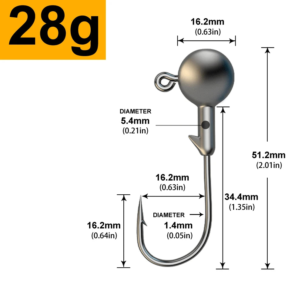 Jigkopf-Set, 30 Stück, verschiedene Gewichte