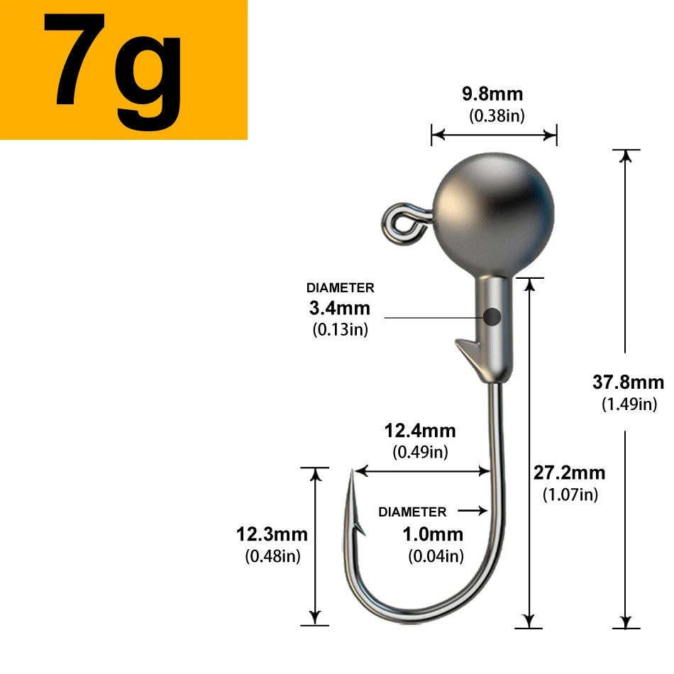 Jigkopf-Set, 30 Stück, verschiedene Gewichte