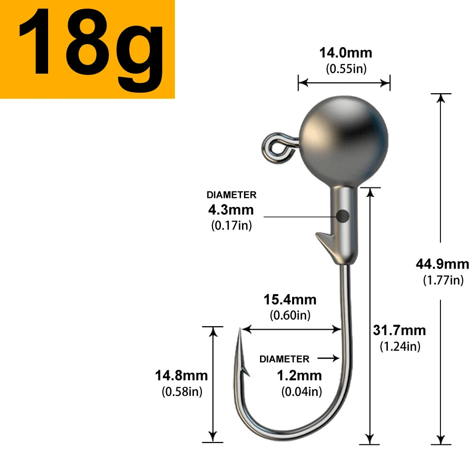 Jigkopf-Set, 30 Stück, verschiedene Gewichte