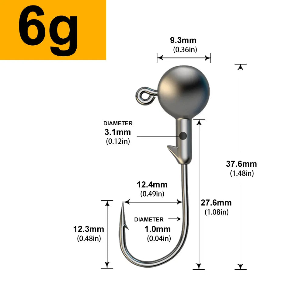 Jigkopf-Set, 30 Stück, verschiedene Gewichte