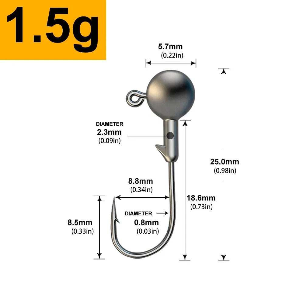 Jigkopf-Set, 30 Stück, verschiedene Gewichte