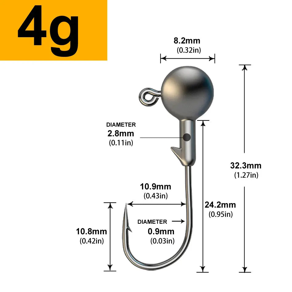 Jigkopf-Set, 30 Stück, verschiedene Gewichte