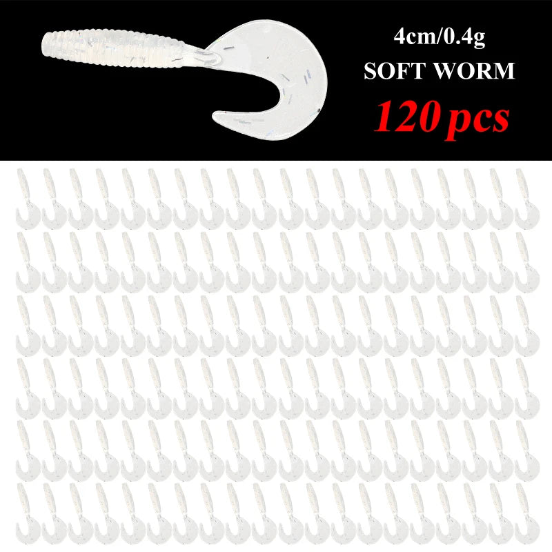 Gummiköder-Set, 120 Stück, verschiedene Farben
