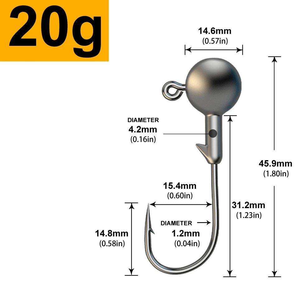 Jigkopf-Set, 30 Stück, verschiedene Gewichte