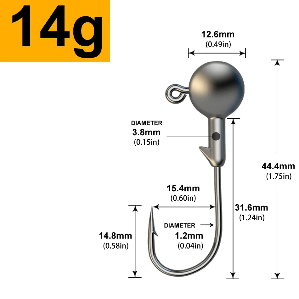 Jigkopf-Set, 30 Stück, verschiedene Gewichte
