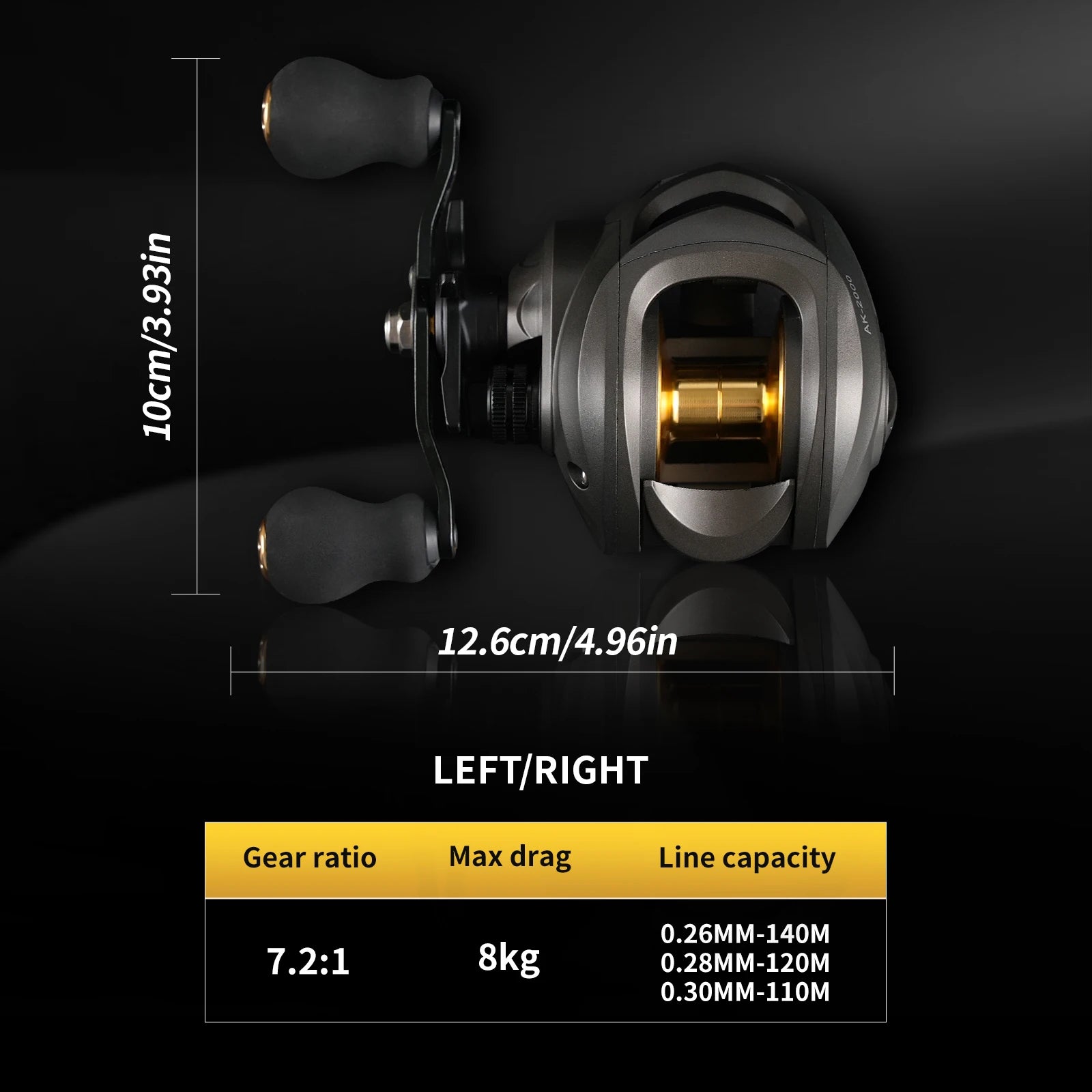 Baitcaster-Rolle Rooblinos AK Series, Übersetzung 7,2:1 – Produktfoto 4 | FangLotse Ausrüstung