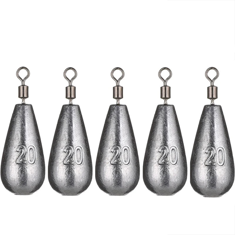 Bleigewichte-Set, Tropfenform, 5 Stück (3,5–20 g)
