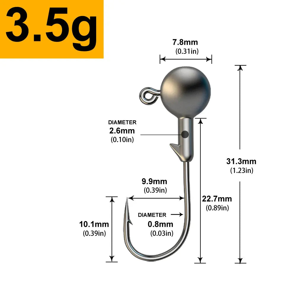 Jigkopf-Set, 30 Stück, verschiedene Gewichte
