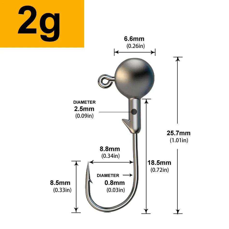 Jigkopf-Set, 30 Stück, verschiedene Gewichte